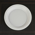 Тарелки пластиковые одноразовые, d=17 см, набор 6 шт, цвет белый - фото 4383679