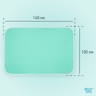 Клеёнка подкладная 100х140 см., с резинками-держателями, цвет бирюзовый - фото 22331756