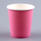 Набор бумажной посуды одноразовый: 6 тарелок, 6 стаканов, цвет розовый - фото 4612541