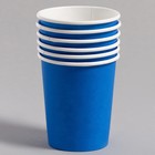 Набор бумажной посуды одноразовый: 6 тарелок, 6 стаканов, цвет голубой - фото 4612545