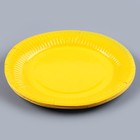 Набор бумажной посуды: 6 тарелок, 6 стаканов, цвет жёлтый - фото 10020509