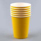 Набор бумажной посуды: 6 тарелок, 6 стаканов, цвет жёлтый - фото 10020511