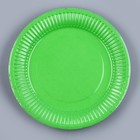 Набор бумажной посуды: 6 тарелок, 6 стаканов, цвет зелёный - фото 4650362
