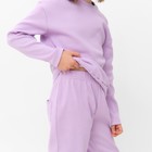 Костюм для девочки (свитшот, брюки) MINAKU цвет лиловый, рост 128 см - Фото 4