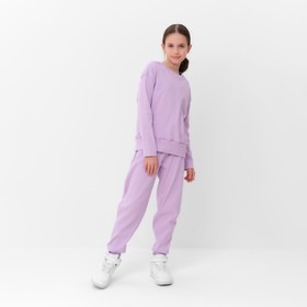 Костюм для девочки (свитшот, брюки) MINAKU цвет лиловый, рост 152 см