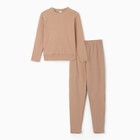 Костюм для девочки (свитшот, брюки) MINAKU, бежевый, рост 104 см 9549268 - фото 14200111