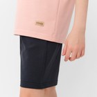 Костюм детский (футболка, шорты) MINAKU, бежевый/графит, рост 158 см - Фото 17