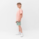 Костюм детский (футболка, шорты) MINAKU цвет бежевый/ олива, рост 98 см - Фото 2