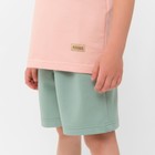 Костюм детский (футболка, шорты) MINAKU цвет бежевый/ олива, рост 98 см - Фото 4