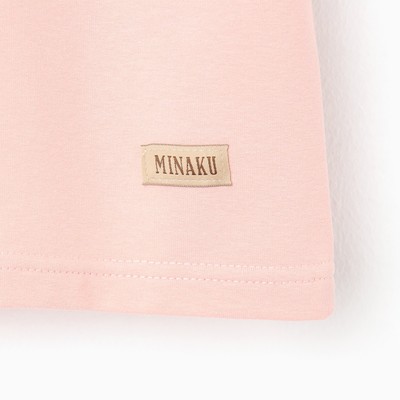 Костюм детский (футболка, шорты) MINAKU, бежевый/олива, рост 122 см