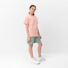 Костюм детский (футболка, шорты) MINAKU, бежевый/олива, рост 140 см - Фото 15