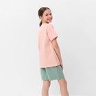 Костюм детский (футболка, шорты) MINAKU, бежевый/олива, рост 140 см - Фото 17