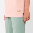 Костюм детский (футболка, шорты) MINAKU, бежевый/олива, рост 140 см - Фото 5