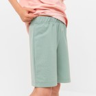 Костюм детский (футболка, шорты) MINAKU, бежевый/олива, рост 140 см - Фото 6