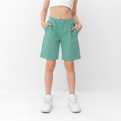 Шорты для девочки MINAKU, оливковые, рост 140 см
