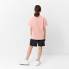 Костюм детский (футболка, шорты) MINAKU, бежевый/графит, рост 140 см 9549422