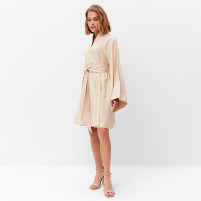 Платье мини женское MINAKU: Enjoy, бежевое, размер 46-48