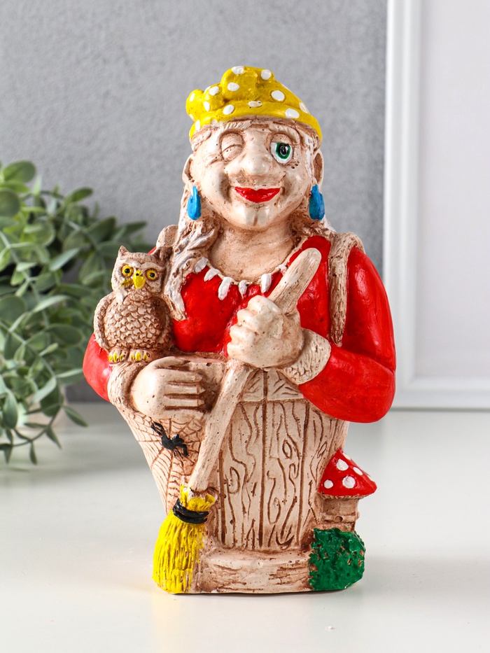 Копилка для денег «Баба Яга», гипс, 24×15×13 см