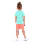 Комплект (футболка/шорты) для девочки, цвет зеленый/коралл, рост 128-134 см - Фото 4