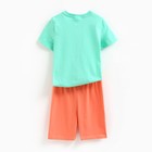 Комплект (футболка/шорты) для девочки, цвет зеленый/коралл, рост 128-134 см - Фото 8
