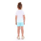 Комплект (футболка/шорты) для девочки, цвет молочный/серо-голубой, рост 104-110 см - Фото 3