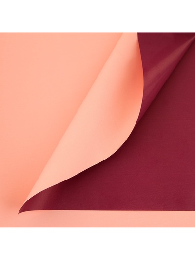 Плёнка для цветов упаковочная пудровая двусторонняя «Бордо + персик», 50 мкм 0.5×10 м