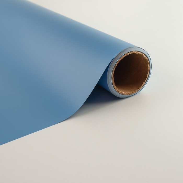 Плёнка для цветов упаковочная пудровая «Синий», 50 мкм, 0.5 х 10 м