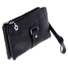 Клатч-кошелек "Корри" 2 отдела на молнии, наружный карман, ручка, длинный ремень, черный - Фото 2