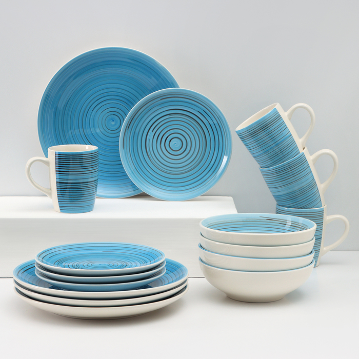 Набор керамической посуды Elrington «Аэрограф. Морской вечер», 16 предметов - Фото 1
