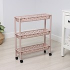 Этажерка напольная 3-х секционная BranQ Prima, на колёсиках, МИКС - Фото 2