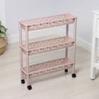 Этажерка напольная 3-х секционная BranQ Prima, на колёсиках, МИКС - Фото 3