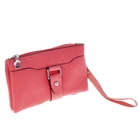 Клатч-кошелек "Корри" 2 отдела на молнии, наружный карман, ручка, длинный ремень, коралловый - Фото 2