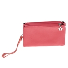 Клатч-кошелек "Корри" 2 отдела на молнии, наружный карман, ручка, длинный ремень, коралловый - Фото 3