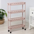 Этажерка напольная 4-х секционная BranQ Prima, на колёсиках, МИКС - Фото 3