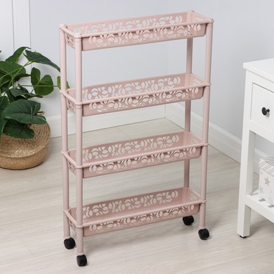 Этажерка напольная 4-х секционная BranQ Prima, на колёсиках, МИКС