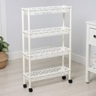 Этажерка напольная 4-х секционная BranQ Prima, на колёсиках, МИКС - Фото 6