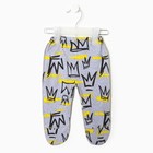 Ползунки детские, цвет серый/короны, рост 68 см - фото 24534301