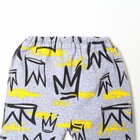 Ползунки детские, цвет серый/короны, рост 68 см - фото 24534304