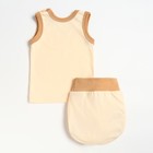 Комплект (майка, трусы на подгузник) детский, цвет бежевый, рост 62 см - фото 42763736