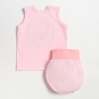 Комплект (майка, трусы на подгузник) детский, цвет розовый, рост 68 см - Фото 4