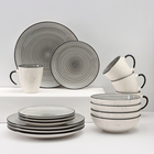 Набор керамической посуды Elrington «Аэрограф. Графитовый бриз», 16 предметов - фото 321020152