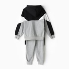 Костюм детский (толстовка/брюки), цвет серый, рост 122-128 см - фото 25365635