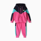 Костюм для девочки (толстовка/брюки), цвет фуксия, рост 98-104см - фото 22333719