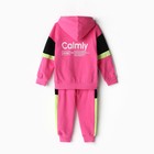 Костюм для девочки (толстовка/брюки), цвет розовый, рост 104-110см - фото 22840285