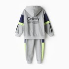 Костюм детский (толстовка/брюки), цвет серый, рост 86-92см - фото 22333818