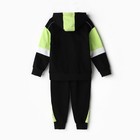 Костюм детский (толстовка/брюки), цвет чёрный, рост 104-110см - фото 25389282