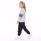 Свитшот для девочки, цвет серый, рост 122-128 см - фото 22334152