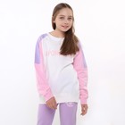 Свитшот для девочки, цвет сиренево-розовый, рост 152-158 см - фото 10614329