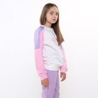 Свитшот для девочки, цвет сиренево-розовый, рост 152-158 см - Фото 3