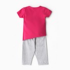 Комплект (футболка, велосипедки) для девочки, цвет малиновый, рост 110 см - фото 24157062